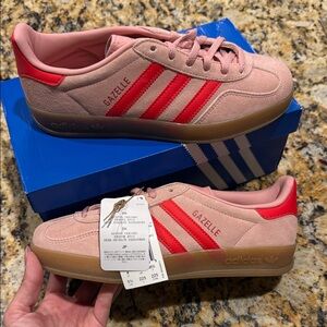 Adidas Gazelle Sneakers in Pink and Red